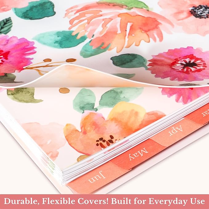 CRANBURY 2026-2027 Academic Planner 8.5x11, July 2026 to June 2027, Weekly Daily Organizer with Monthly Tabs, Floral Theme, Spiral Bound, Agenda Book