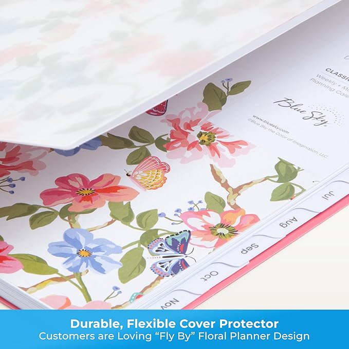 Blue Sky 2026 Weekly and Monthly Planner Calendar, January 2026 - December 2026, 8.5" x 11", Flexible Cover, Laminated Tabs, Durable Twin Wire Binding, Storage Pocket, Fly By
