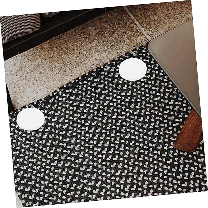 PRETYZOOM 20pairs Nylon Polyester Stickers Adhesive Fasteners White Dots Round Hook and Loop Tape for Tablecloth Carpet Bed
