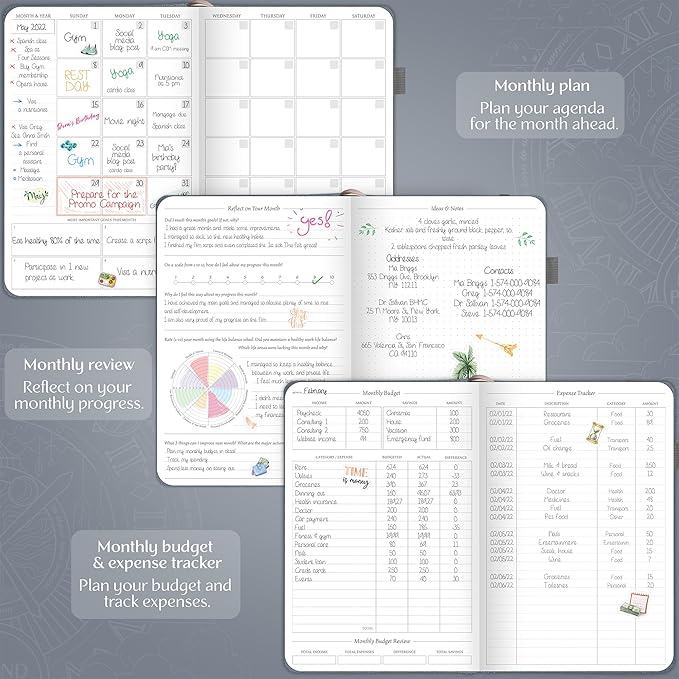 Legend Weekly Planner Premium – Undated Weekly, Monthly & Budget Planner – Life Organizer for Time Management & Productivity, A5 (Mystic Grey, New Cover)