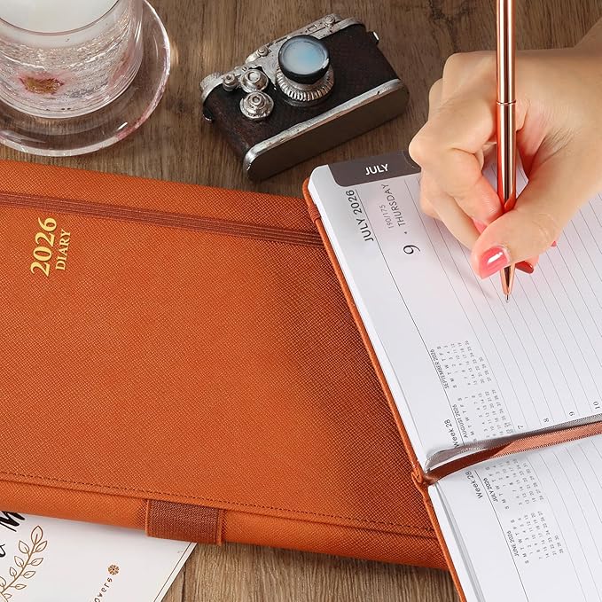 2026 Appointment Book & Planner - January 2026 - December 2026, Daily Hourly Planner, 5.75" X 8.25", 60-Minute Interval, Faux Soft Leather Cover, Premium Paper, Academic Calendar with Pen Loop, Inner Pocket