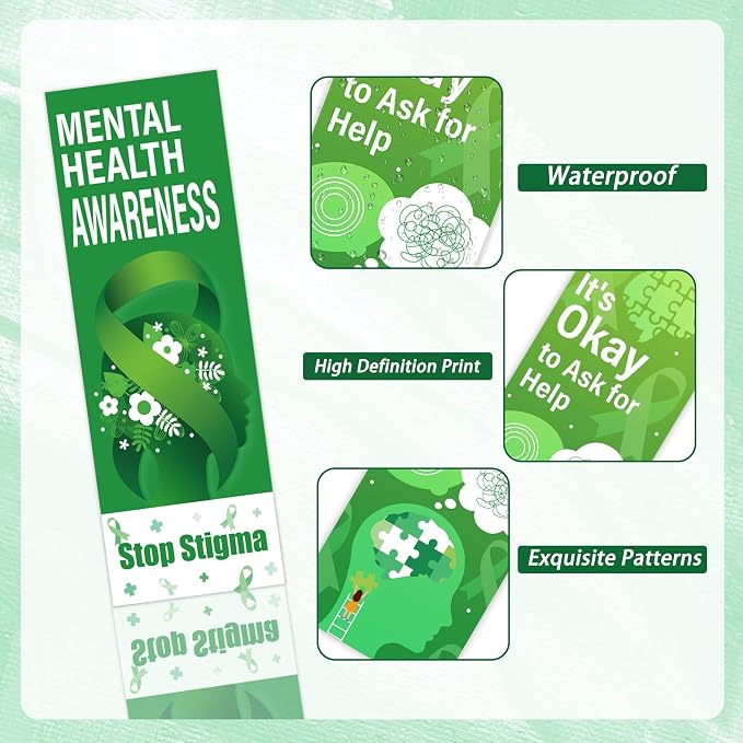 120 Pcs Mental Health Bookmarks, Positive Motivational Encouraging Affirmation Book Marker Page Clips, Inspirational Gifts for Students Schools Book Lovers Mental Health Awareness Campaigns