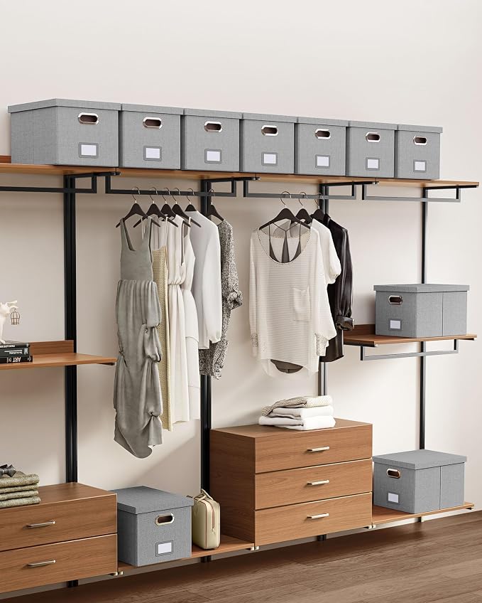Oterri File Organizer, File Box, File Cabinet for Letter File Folder Storage, Hanging File Organizer for Office/Decor/Home,Document Organizer, 1 Pack,Gray-Box Only