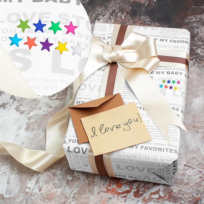 Hybsk 540 Counts Small Star Stickers for Reward 0.5 Inch Metallic Foil Teacher Cute Tiny Star Labels (9 Colors)