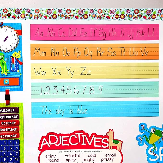 Juvale Colored Sentence Strips - 100 Count, 3 x 24 in, 5 Pastel Colors - Lined Paper Strips for Teacher Supplies & Classroom Organization