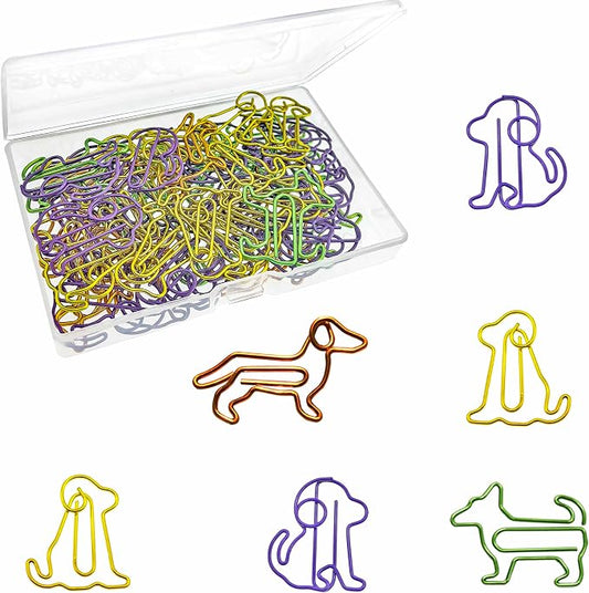 Cute Paper Clips Dog Shaped Decorative Bookmark Clips, Funny Gifts for Dog Lovers Coworkers Women, Mothers Day Teacher Appreciation Gifts, 60 PCS