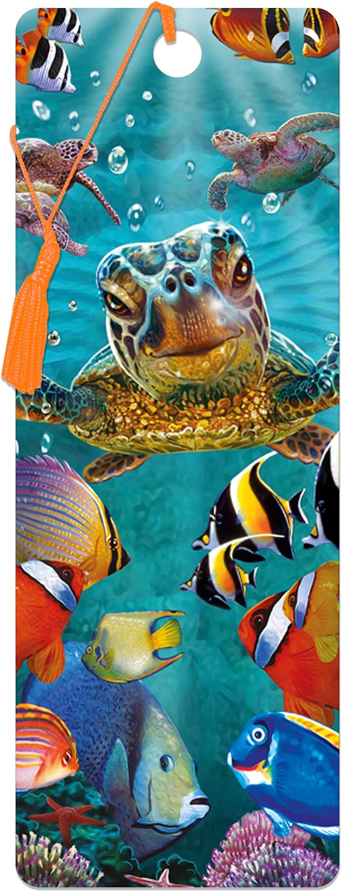 3D LiveLife Bookmark - Tiny Bubbles from Deluxebase. Cute Lenticular Sea Turtle Page Marker. Animal Themed Accessories for Book Lovers. Small Gifts for Men, Women, Writers and Teachers.