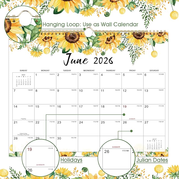 2026-2027 Calendar - July 2026 - December 2027, 14.6'' x 11.4'', Wall Calendar 2026-2027, Twin-Wire Binding, 18 Months Calendar, Premium Paper