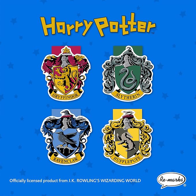 Re-Marks “Harry Potter” Hogwarts House Crests and Wizards Magnetic Page Clips, 2 Sets of 4 Page Clips, 8 Clips Total