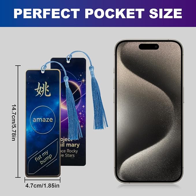 for 2 Pack Project Hail Mary Merch Inspired Bookmark Stuff, Rocky Grace Amaze Bookmarks Gifts Shirt Poster Accessories Merchandise for Fans Men Women Birthday Book Lovers