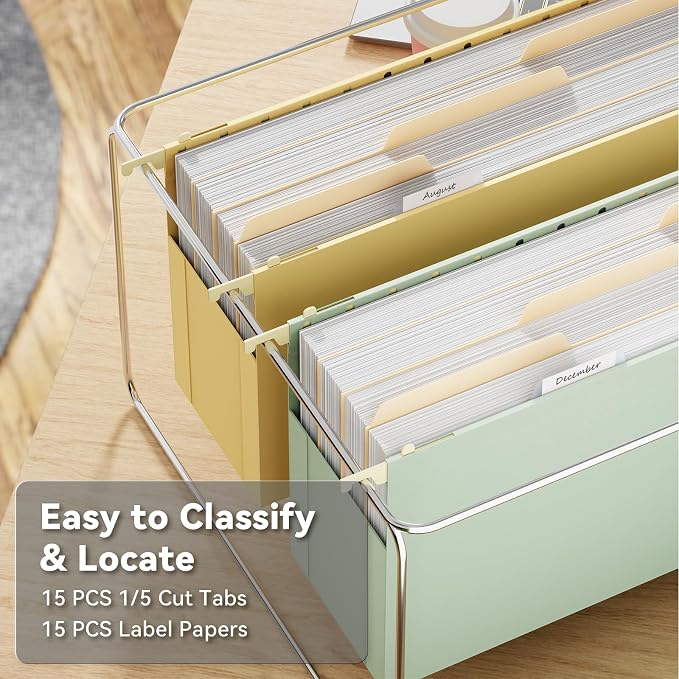 Ansook Legal Size Hanging File Folders, 6 Pack Expandable 4 Inch File Folders Legal Size, Plastic Legal Hanging File Folder Organizers for Filling Cabniet, Insertable 1/5-Cut Tabs - Assorted Colors