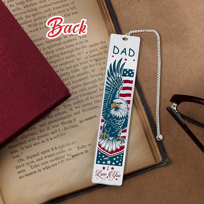 Jzxwan Fathers Day Dad Gifts, Daddy Father's Day Bookmark from Daughter Son, I Love You Dad Gifts for Men, Thank You Daddy Book Mark