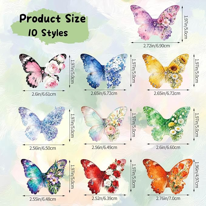 10Pcs Magnetic Bookmark, Cute Butterfly Theme Bookmarks, Animal Book Marks for Reading, Office Reading Accessories, Page Clips for Book Lovers, Reader, Women, Students