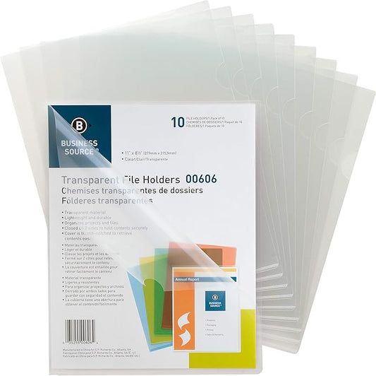 Business Source Transparent Poly File Holders