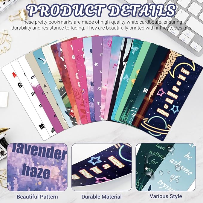 Music Inspired Book Marks Paper Bookmarks Album Quotes Merch Gifts for Fans Singer Book Accessories for Book Lovers, Party Favors for Birthday Christmas Back to School