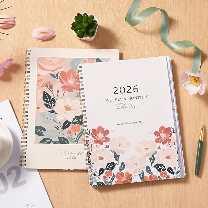 2026 Planner - Planner 2026, 2026 Planner Weekly and Monthly, Jan. 2026 - Dec. 2026, 8.5" x 11" Calendar Planner with 12 Monthly Tabs, Inner Pocket, Daily Organizer