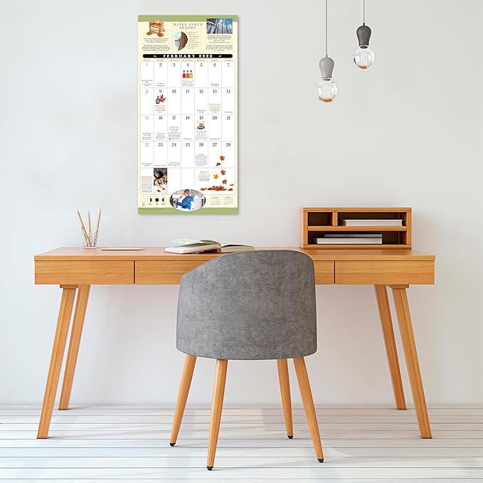The Old Farmer’s Almanac 2026 Wall Planner: Everyday Advice, Fun Facts & Quotes, 12-Month Family Calendar Book with Large Grids & Seasonal Almanac Themes