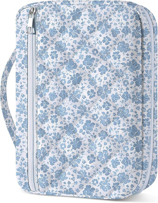 Bible Cover Case for Women, Quilted Bible Cover Bag with Handle for Girls, Bible Carrying Case Study Supplies Accessories for Women