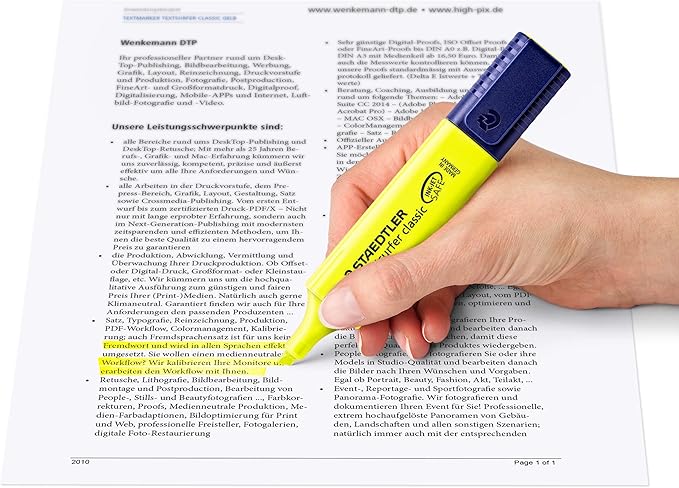 STAEDTLER Textsurfer Classic Highlighters - 4 Colors Rainbow Set with Stand, Ultra-Soft Chisel Tip, Fast-Drying Ink, Large Reservoir for Extended Use
