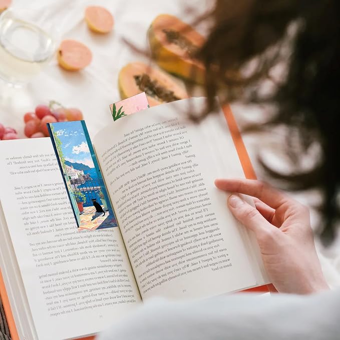 60 Pcs Black Cat Bookmarks Bulk, Cute Oil Painting Art Book Marks for Reading Women, Aesthetic Cat Page Markers for Book Lovers, Cat Lover Gifts for Christmas Birthday School Office Supplies