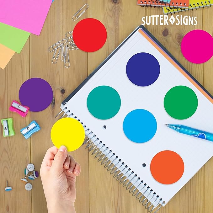 Paper Circle Cutouts 108pcs | Cut Out Shapes for Bulletin Board, Classroom, Decorations, Crafts