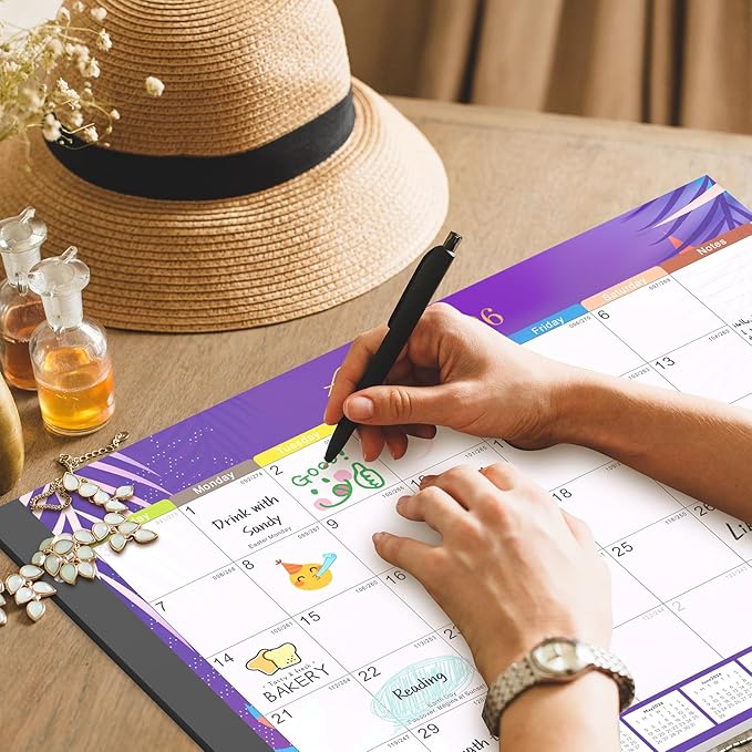 Gannyfer Desk Calendar 2026-2027 - 18 Month Large Desk Calendar 2026, Use January 2026 to Jun 2027, 22" x 17" Desktop Pad Calendar, Office Supplies Perfect for Planning and Organizing In Your Home, School or Office