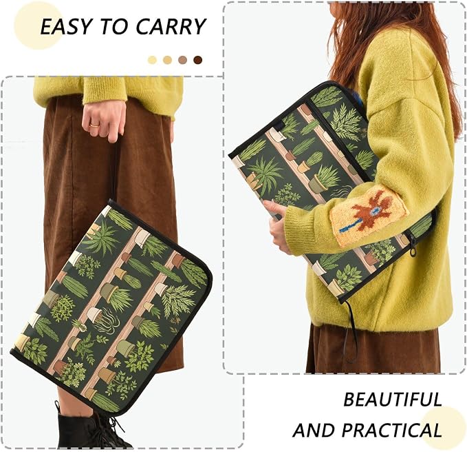 ALAZA Cactus Expanding File Folder, 13 Pockets Expandable Document Organizer Folder with Zipper Closure for Home Office A4 Letter Size Paper Document