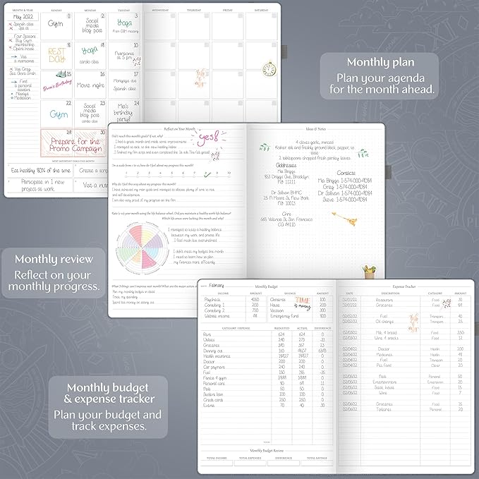 Legend Hourly Planner PRO Premium – Undated Schedule Planner with Time Slots – Weekly, Monthly & Daily Personal Organizer, A4 (Mystic Grey)