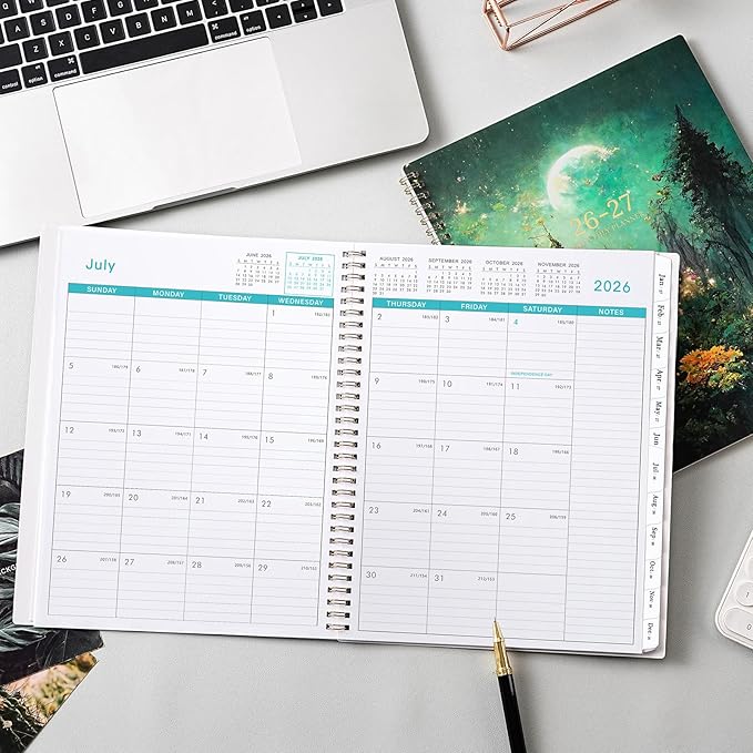 2026-2027 Monthly Planner/Calendar - Planner 2026-2027, JUL 2026 - DEC 2027, 9" x 11", 18 Monthly Planners 26-27, Monthly Calendar Planner with Spiral Binding + Tabs + Back Pocket