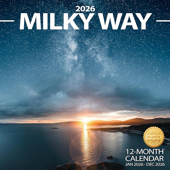 Wall Calendar 2026 Planner Calendar - Milky Way Hangable Monthly Wall Calendar with Large Blocks for Organizing & Planning, Academic Schedule, Home, Office & family, Thick & Sturdy Paper (12"x24" Open)