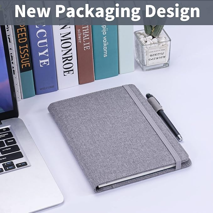 Executive Size Notebook Cover for Rocketbook A5 8.8"x6" Inch, Waterproof Portfolio Organizer with Pen Loop Holder & Card Slots, Protective Case for Journals - Business Travel & Office Use (Gray)