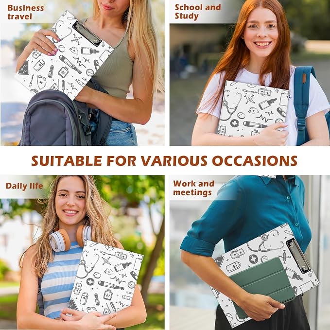 Lacama Cute Nurse Clipboard GIFS for Women, Nursing School Office Supplies, Nurse Appreciation Gifts Project Folders with Metal Clip for Nurses Students, Nurses Week Gifts