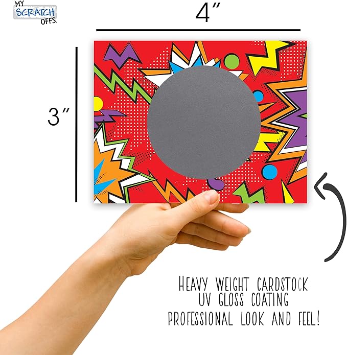 My Scratch Offs 50 Pack Zig Zag Red DIY Custom Make Your Own Scratch Off Cards for Teacher Supplies, Classroom Must Haves, Motivational Cards for Students & Small Business