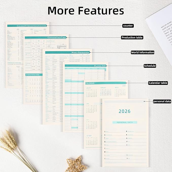 2026 Year Planner with Magnetic Buckle Hardcover Weekly and Monthly Calendar Planner 5.5" x 8.3" Soft Leather Bound Cute Planner Goal Habit Tracker Organizer Planning Book with Tabs ,Daily Schedule School Office Schedule for Women Men（Brown)