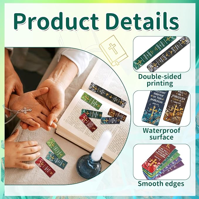 192PCS Magnetic Bookmarks Christian Bookmarks Bulk Bible Bookmark for Reading Women Men Teacher Book Lovers Gifts, Religious Magnet Bookmark Clips Inspirational Personalized Book Marks (Christian)