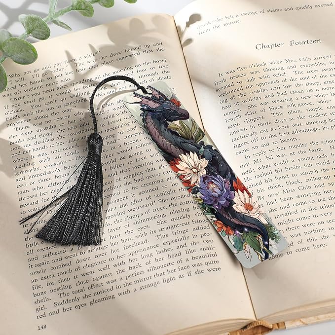 Cool Dragon Bookmarks Gifts - Funny Stainless Steel Metal Bookmark Unique Book Marks for Men Boy Women Friends Book Reading Lovers Fathers Day Birthday Graduation Gift