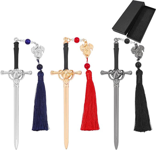 Fantasy Fourth Wing Dragon Sword Bookmarks - Fourth Wing Fans Page Markers Cool Bookmarks for Men Fantasy Dragon Gifts for Male Readers as Birthday Gifts (Dragon Bookmark Set 9)
