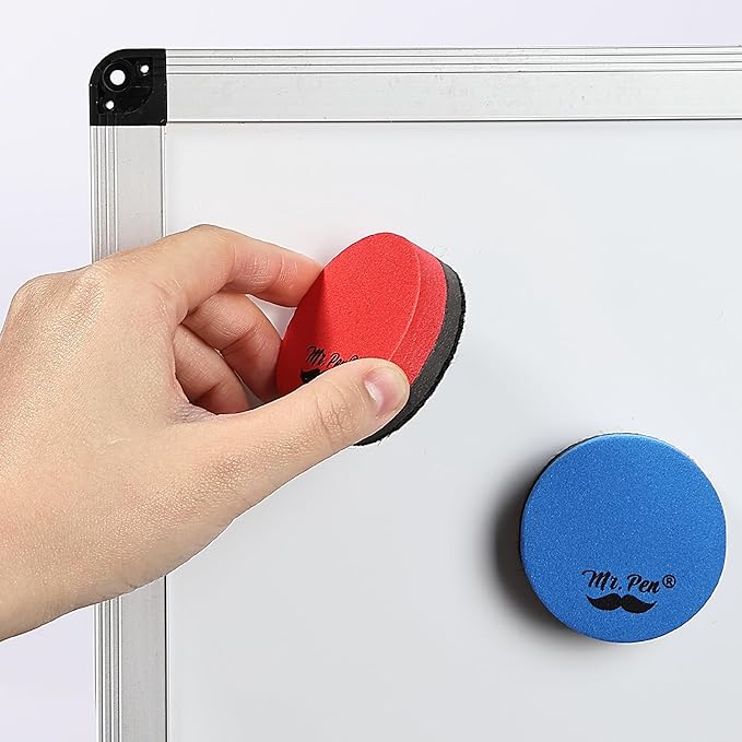 Mr. Pen- Round Magnetic Dry Erase Erasers, 24 Pack, Colorful Small Magnetic Whiteboard Dry Erase Erasers Bulk for Kids, Teachers, Students and Classroom Supplies