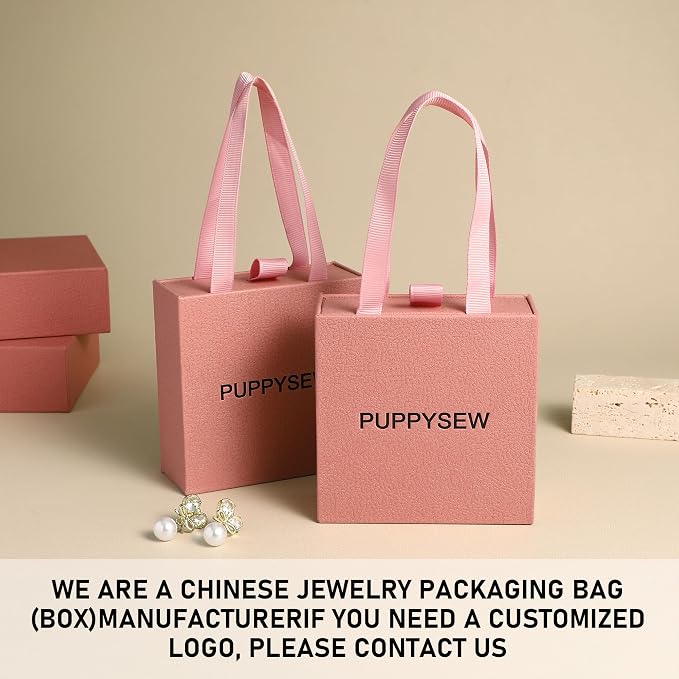 40 pcs paper boxes 9 x 9 x 3.5 cm, pink luxury gift storage, jewelry gift storage box for earrings necklaces bracelets rings