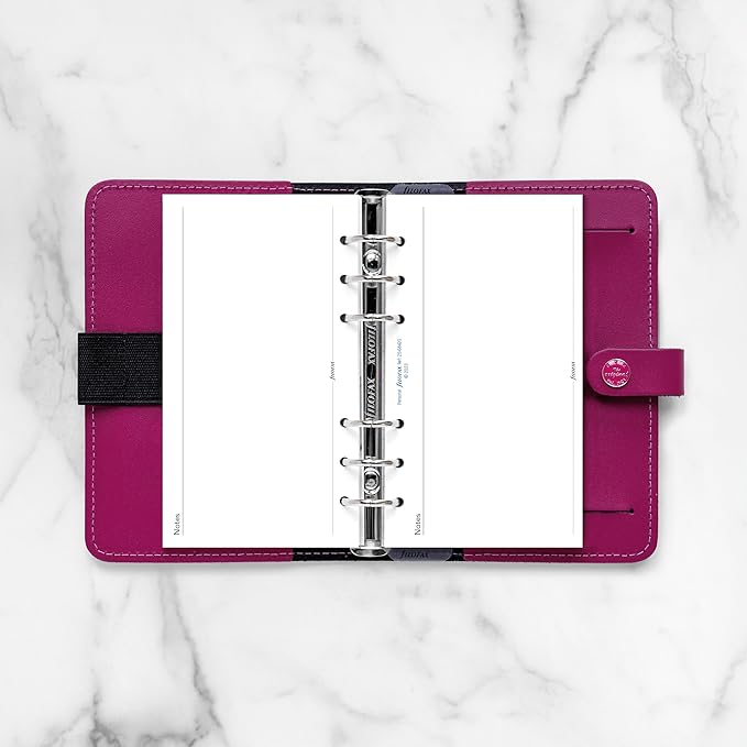 Filofax Calendar Diary Refill, Personal/Compact Size, Week-to-View with Appointments, Horizontal, White Paper, Ruled, English, 2025 (C68420-25)