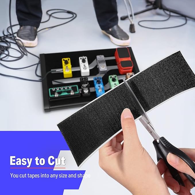 2 Set Guitar Effects Pedal Board Tape 2.5cm x 2m Cuttable Tape for Secure Pedal Mounting