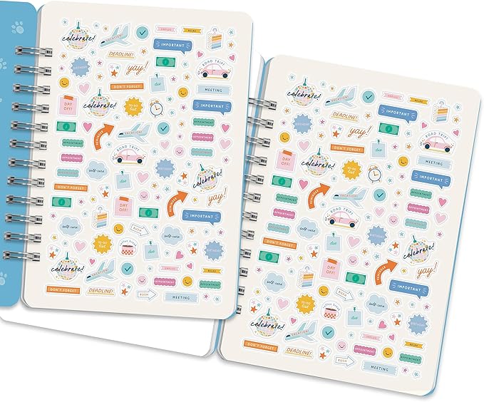 Orange Circle Studio Academic Planner 2025-2026, Doggone Cute, 17-Month, August 2025 to December 2026, 8.78" x 6.1", Wire-O Bound, Dotted Grid Week-Per-Spread View, To-Do Lists, Budget & Goal Trackers