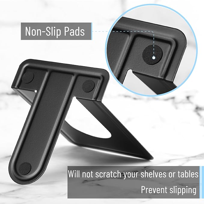 Mr. Pen- Book Ends, Black, 4 Pack, Heavy Duty Metal Bookends for Shelves, Book Holders for Shelves, Metal Bookends
