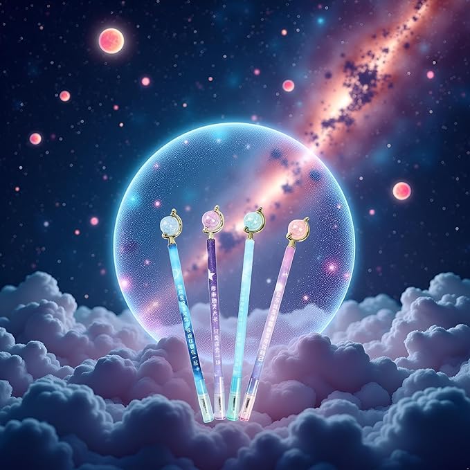 1Pc Black 0.5mm Gel Pen Ball Pen Starry Sky Planet Ball Rotate Gel Pen Signature Pen Student Study Stationery Gel Ink Rollerball Pens Rollerball Pens Writing and Correction School Office Supplies