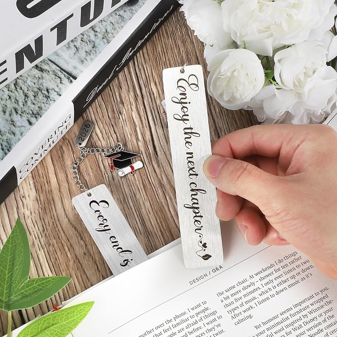 2025 Graduation Gifts for Him Her,Graduation Inspirational Bookmark Elementary High School Seniors College Graduation Gifts for Nurse Students Book Lovers-2Pcs