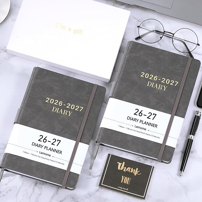 Daily Planner 2026-2027 - Diary from July 2026-June 2027, Appointment Book 5.75" x 8-5", Daily Hourly Planner with Tabs, Inner Pocket, Pen Loop, Bookmarks