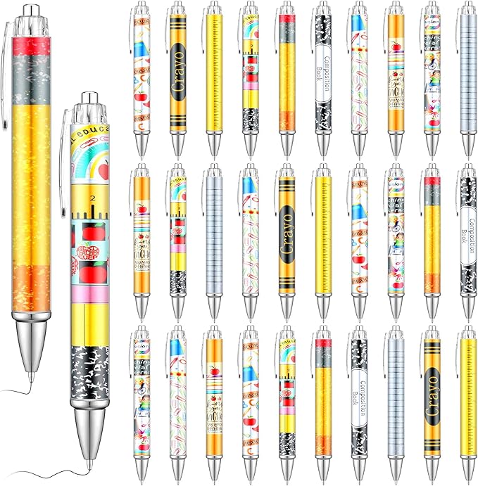 50 Pcs Teacher Pen Appreciation Gift Bulk Funny Ballpoint Pens Thank You Teacher Gift for First Day Back to School Motivational Inspirational Employee Coworker Student Office Supplies