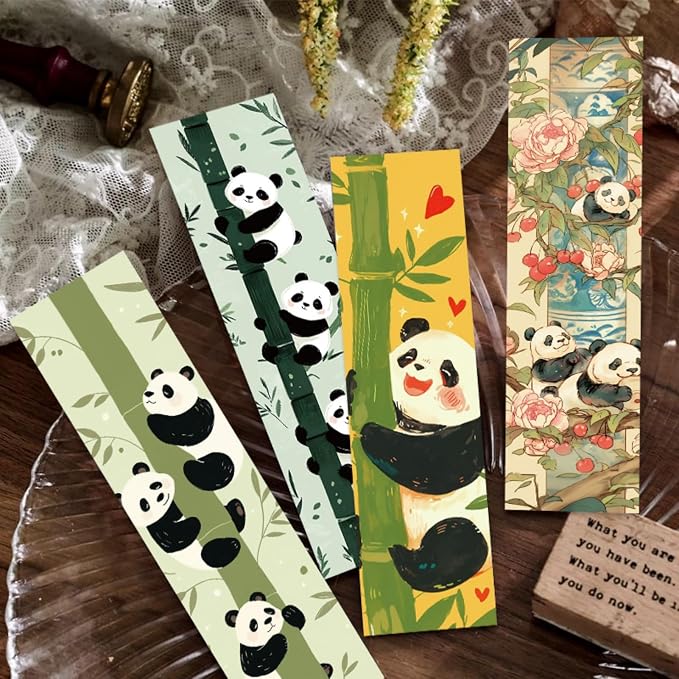 30 Pcs Panda Bookmarks for Kids Animal Theme Bookmark Cute Panda Bookmark for School Office Students Teens Book Reading Lovers Classroom Favors