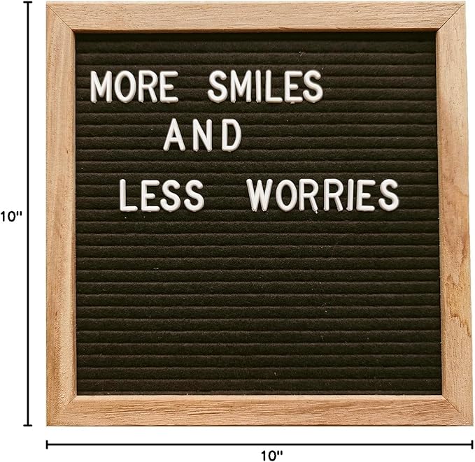 10 x 10 inch Felt Board Felt Letter Board Sign, Message Board Word Board Letter Boards Sign Bulletin Board Letters, Pregnancy Announcements Baby Announcement Sign (Black)