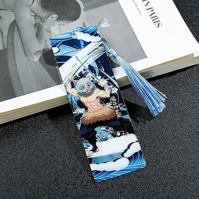 Anime Demon Kamado Acrylic Bookmark - Anime Tanjiron Zenitsu Giyuu Kyoujurou Figure Page Mark Reading Tool, Holiday Gifts for Reading Fans Book Lovers Bookworm (Style B)